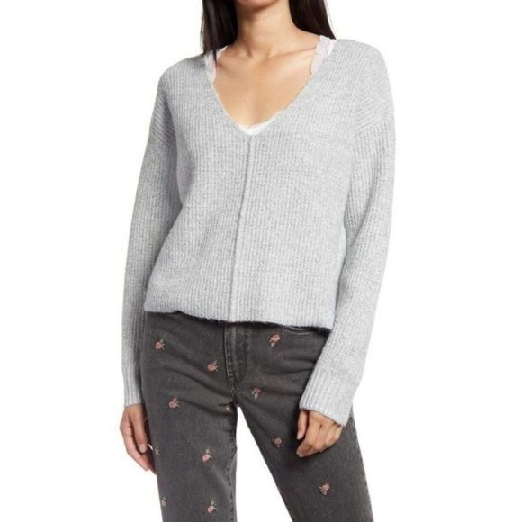 BP Nordstrom Weekend V Neck Sweater Large NWT - Picture 1 of 6